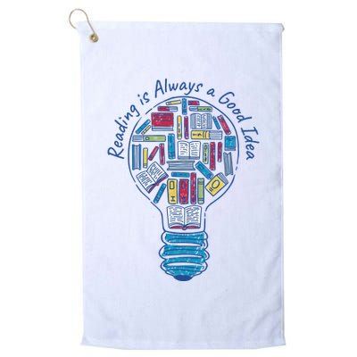 Reading Is Always A Good Idea Lightbulb Golf Towel