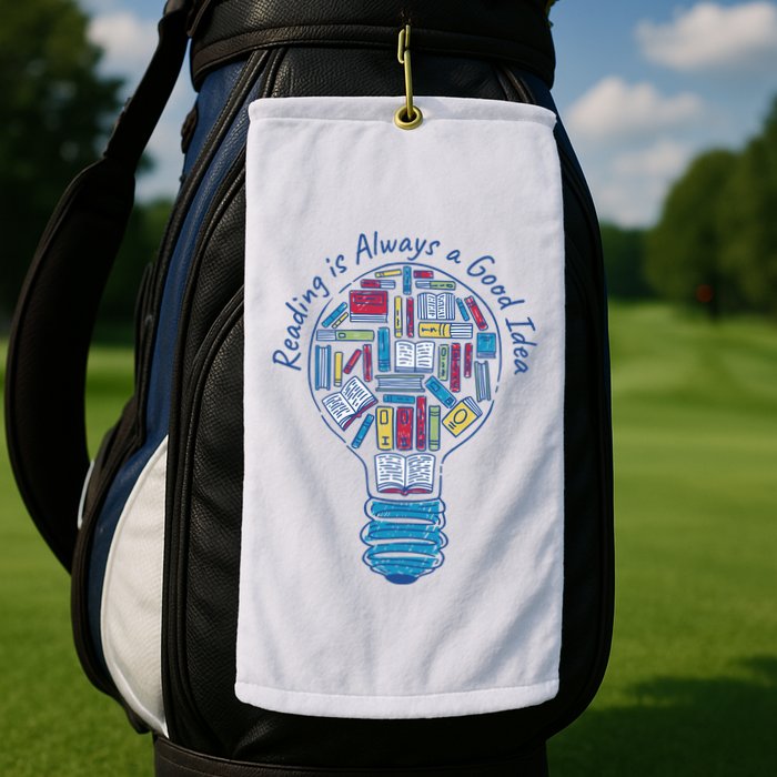 Reading Is Always A Good Idea Lightbulb Golf Towel