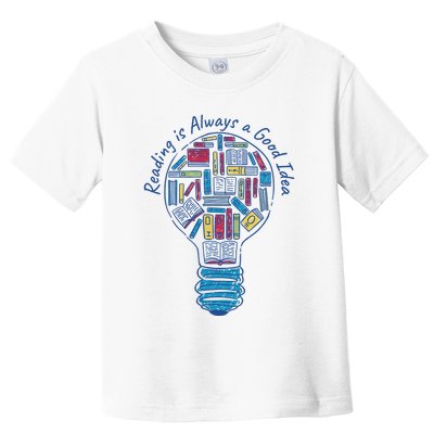 Reading Is Always A Good Idea Lightbulb Toddler T-Shirt