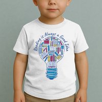 Reading Is Always A Good Idea Lightbulb Toddler T-Shirt