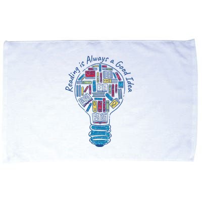 Reading Is Always A Good Idea Lightbulb Microfiber Hand Towel