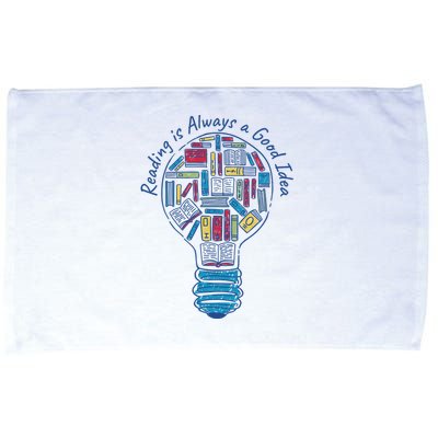 Reading Is Always A Good Idea Lightbulb Microfiber Hand Towel