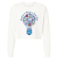 Reading Is Always A Good Idea Lightbulb Cropped Pullover Crew