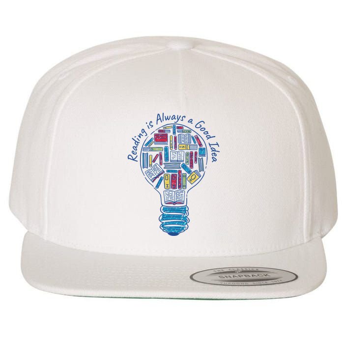 Reading Is Always A Good Idea Lightbulb Wool Snapback Cap