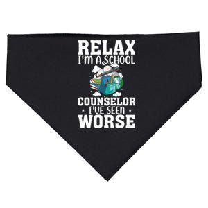 Relax Im A School Counselor Ive Seen Worse Counseling USA-Made Doggie Bandana