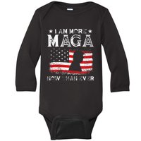 Retro I Am More Maga Now Than Ever Funny Baby Long Sleeve Bodysuit