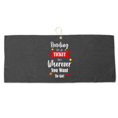 Reading Is A Ticket To Where Ever You Want To Go Large Microfiber Waffle Golf Towel