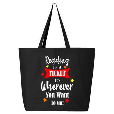 Reading Is A Ticket To Where Ever You Want To Go 25L Jumbo Tote