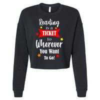 Reading Is A Ticket To Where Ever You Want To Go Cropped Pullover Crew
