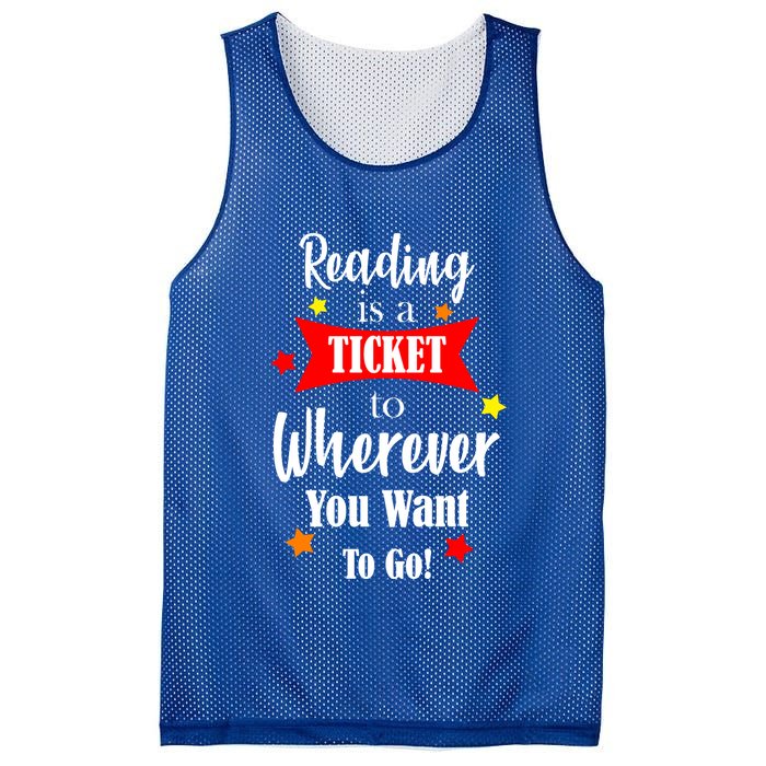 Reading Is A Ticket To Where Ever You Want To Go Mesh Reversible Basketball Jersey Tank