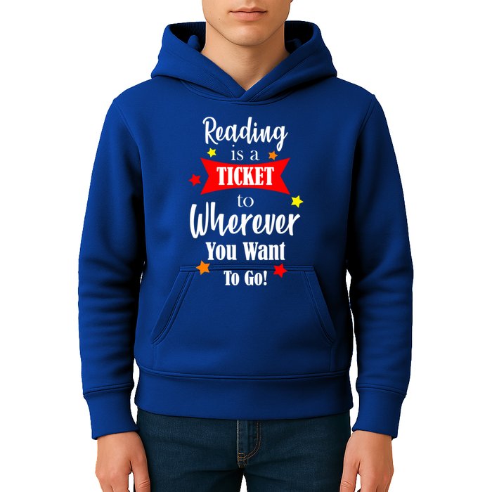 Reading Is A Ticket To Where Ever You Want To Go Kids Hoodie