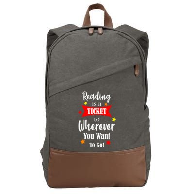 Reading Is A Ticket To Where Ever You Want To Go Cotton Canvas Backpack