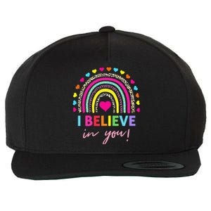 Rainbow I Believe In You Teacher Testing Day Gifts Wool Snapback Cap