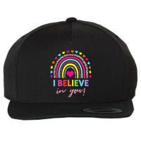 Rainbow I Believe In You Teacher Testing Day Gifts Wool Snapback Cap