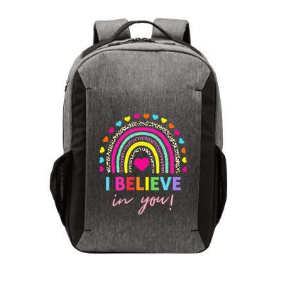 Rainbow I Believe In You Teacher Testing Day Gifts Vector Backpack