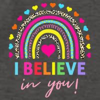 Rainbow I Believe In You Teacher Testing Day Gifts Vector Backpack