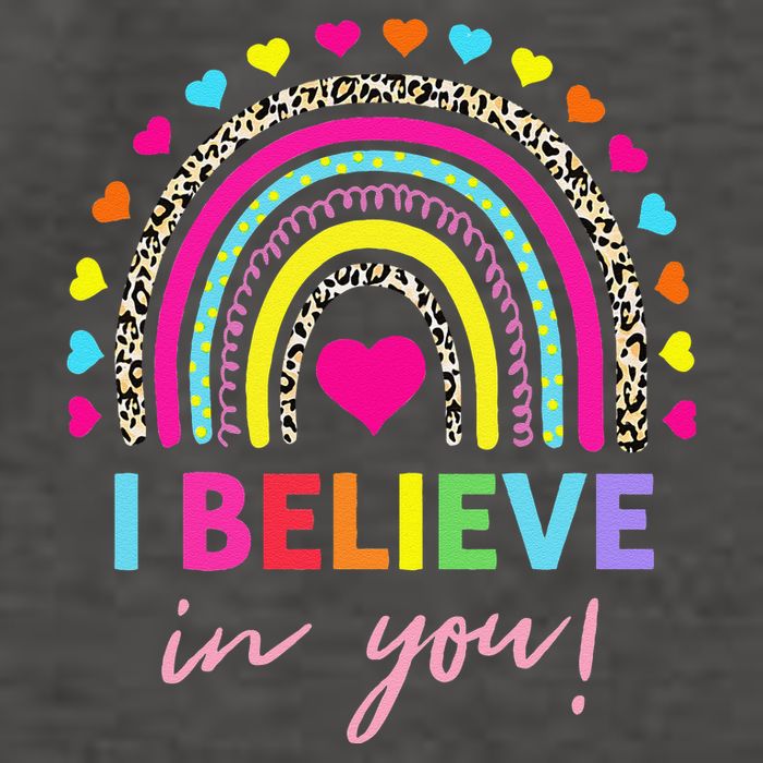 Rainbow I Believe In You Teacher Testing Day Gifts Vector Backpack