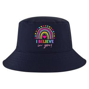 Rainbow I Believe In You Teacher Testing Day Gifts Cool Comfort Performance Bucket Hat