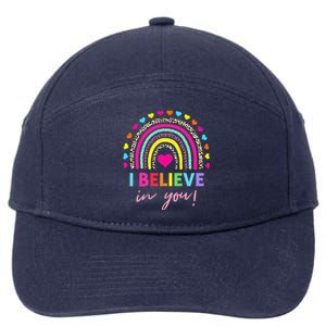 Rainbow I Believe In You Teacher Testing Day Gifts 7-Panel Snapback Hat