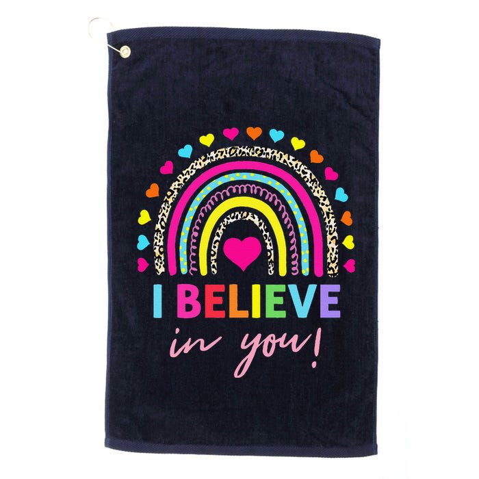 Rainbow I Believe In You Teacher Testing Day Gifts Golf Towel