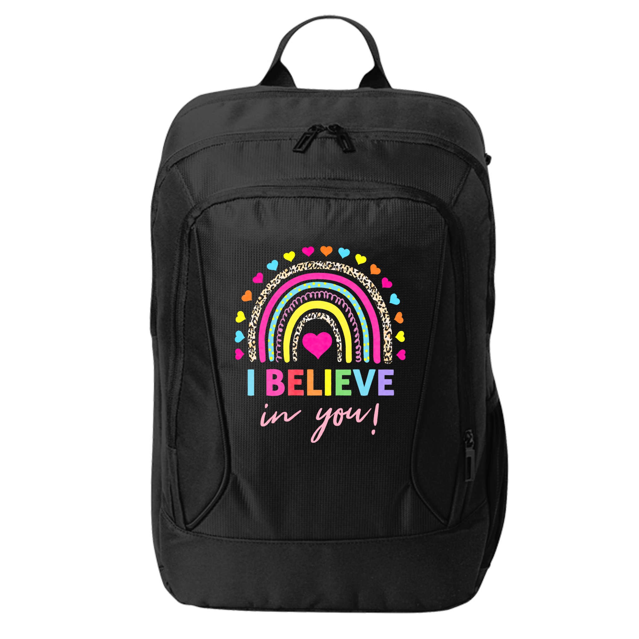 Rainbow I Believe In You Teacher Testing Day Gifts City Backpack