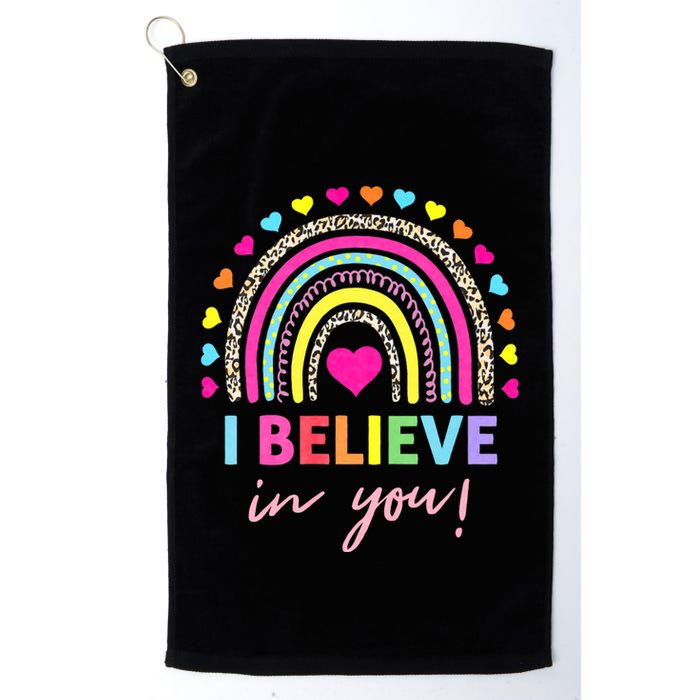 Rainbow I Believe In You Teacher Testing Day Gifts Golf Towel