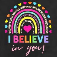 Rainbow I Believe In You Teacher Testing Day Gifts Golf Towel