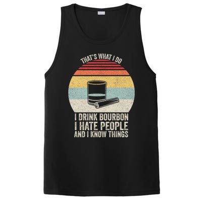 Retro I Bourbon I Hate People And I Know Things Great Gift PosiCharge Competitor Tank