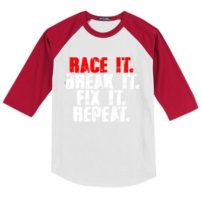 Race It Break It Fix It Repeat Rc Car Truck Racing Mechanic Funny Gift Kids Colorblock Raglan Jersey