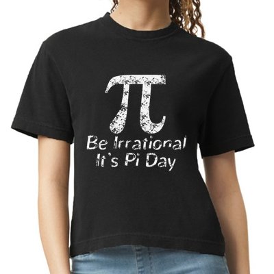 Retro Irrational But Well Rounded Pi Day Celebration Math Comfort Colors Boxy T-Shirt