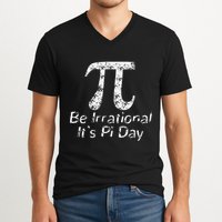 Retro Irrational But Well Rounded Pi Day Celebration Math V-Neck T-Shirt