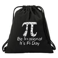 Retro Irrational But Well Rounded Pi Day Celebration Math Drawstring Bag