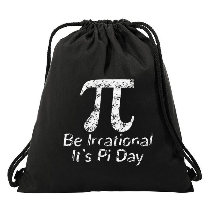 Retro Irrational But Well Rounded Pi Day Celebration Math Drawstring Bag