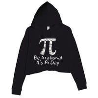 Retro Irrational But Well Rounded Pi Day Celebration Math Crop Fleece Hoodie