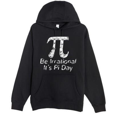 Retro Irrational But Well Rounded Pi Day Celebration Math Premium Pullover Hoodie