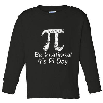 Retro Irrational But Well Rounded Pi Day Celebration Math Toddler Long Sleeve Shirt