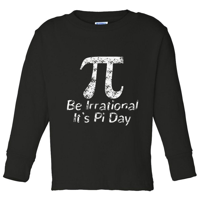 Retro Irrational But Well Rounded Pi Day Celebration Math Toddler Long Sleeve Shirt
