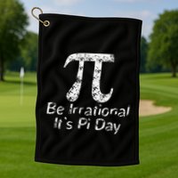 Retro Irrational But Well Rounded Pi Day Celebration Math Golf Towel