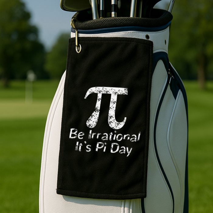 Retro Irrational But Well Rounded Pi Day Celebration Math Golf Towel