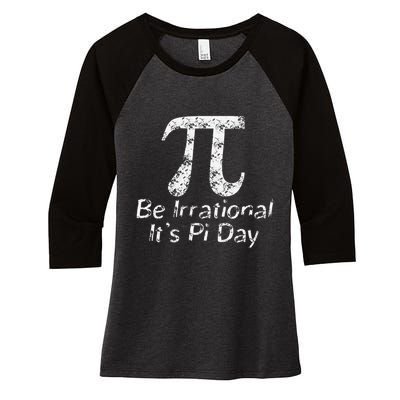 Retro Irrational But Well Rounded Pi Day Celebration Math Women's Tri-Blend 3/4-Sleeve Raglan Shirt