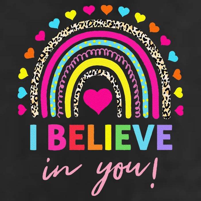 Rainbow I Believe In You Teacher Testing Day Gifts Adult Drive Performance Visor