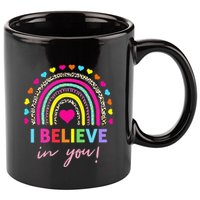 Rainbow I Believe In You Teacher Testing Day Gifts 11oz C Handle Ceramic Mug