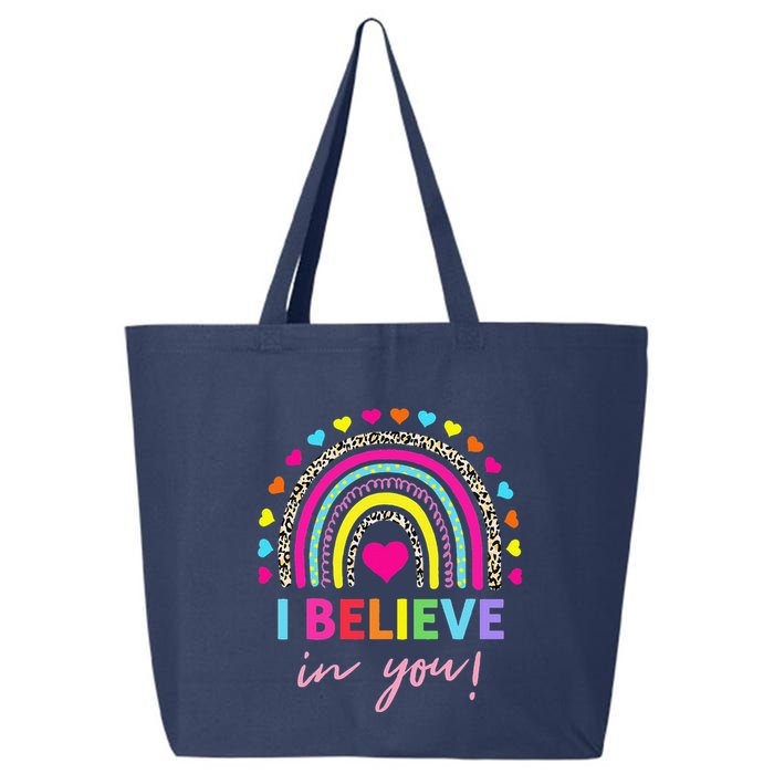 Rainbow I Believe In You Teacher Testing Day Gifts 25L Jumbo Tote