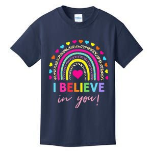 Rainbow I Believe In You Teacher Testing Day Gifts Kids T-Shirt