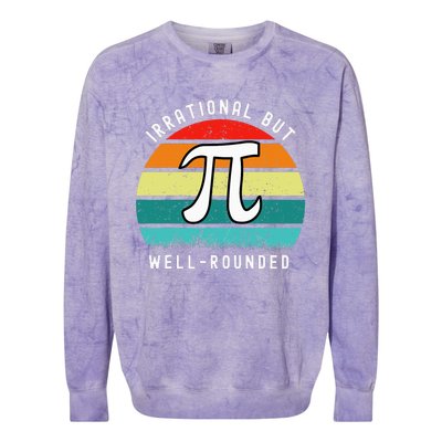 Retro Irrational But Well Rounded Pi Day Colorblast Crewneck Sweatshirt