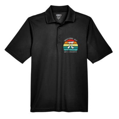 Retro Irrational But Well Rounded Pi Day Men's Origin Performance Piqué Polo