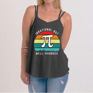 Retro Irrational But Well Rounded Pi Day Women's Strappy Tank