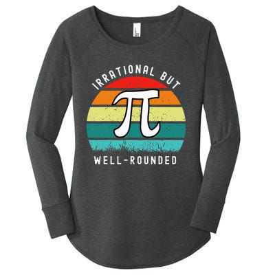 Retro Irrational But Well Rounded Pi Day Celebration Math Women's Perfect Tri Tunic Long Sleeve Shirt