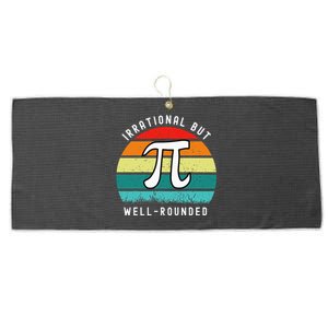 Retro Irrational But Well Rounded Pi Day Celebration Math Large Microfiber Waffle Golf Towel