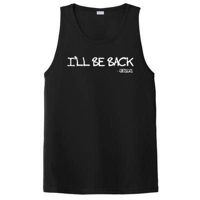 Religious I'll Be Back Jesus Funny Christian PosiCharge Competitor Tank